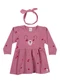 Elian - Vestido Bebê Menina com Faixa de Cabelo Rosa - variação: Rosa