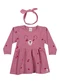 Elian - Vestido Bebê Menina com Faixa de Cabelo Azul - variação: Rosa