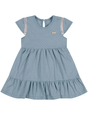Colorittá - Vestido Bebê Menina com Textura Azul - COLORITTÁ