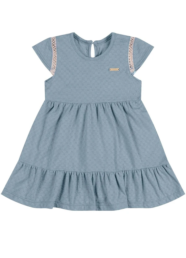 Colorittá - Vestido Bebê Menina com Textura Azul
