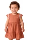 Colorittá - Vestido Bebê Menina com Textura Azul - variação: Marrom