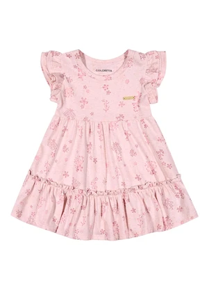 Colorittá - Vestido Bebê Menina Corais Curto Rosa - COLORITTÁ