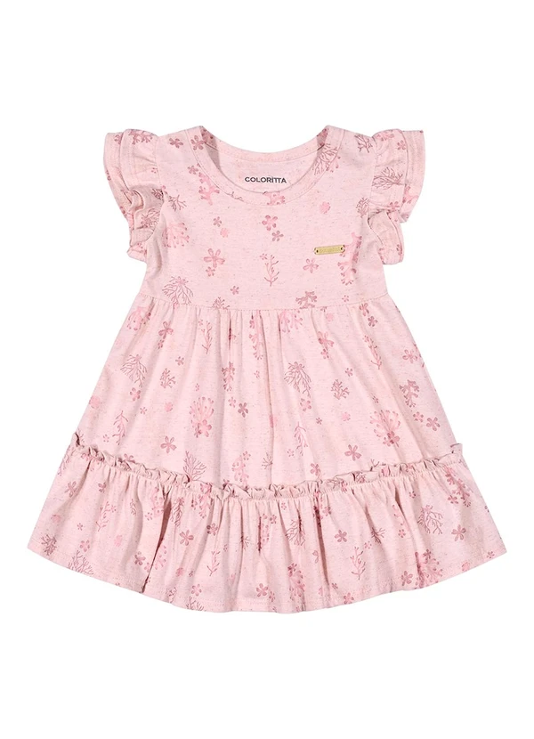 Colorittá - Vestido Bebê Menina Corais Curto Rosa
