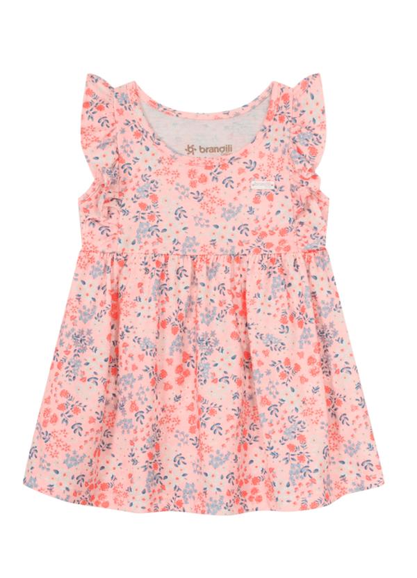 Brandili Baby - Vestido Bebê Menina de Florzinhas Rosa