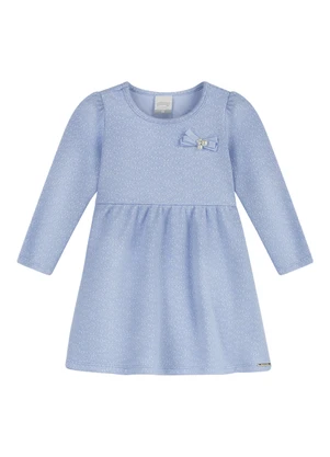 Alakazoo - Vestido Bebê Menina de Mangas Longas Azul - ALAKAZOO