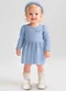 Alakazoo - Vestido Bebê Menina de Mangas Longas Azul - variação: Azul