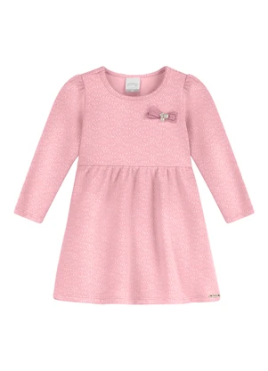 Alakazoo - Vestido Bebê Menina de Mangas Longas Rosa - ALAKAZOO
