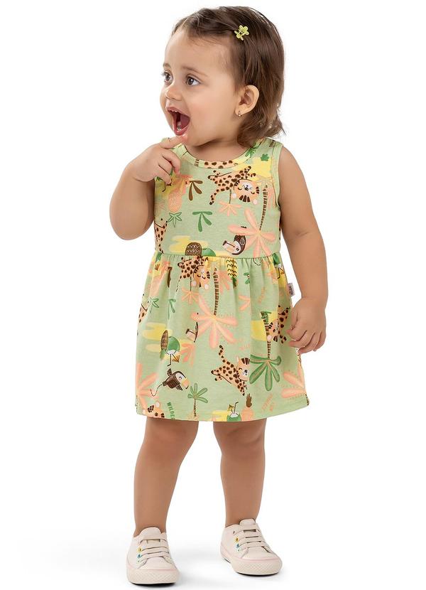 Elian - Vestido Bebê Menina Estampa Alegre Elian Verde 1