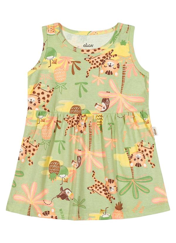Elian - Vestido Bebê Menina Estampa Alegre Elian Verde 2