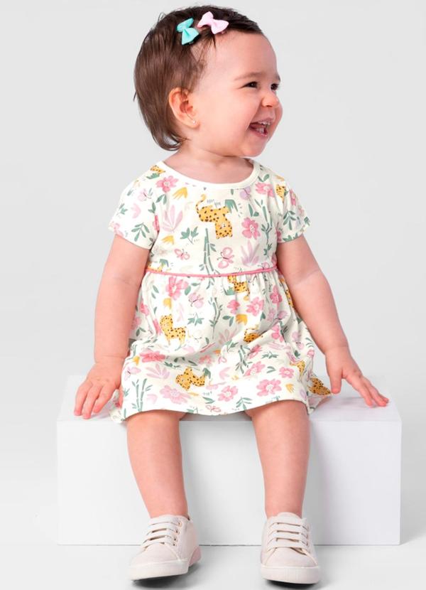 Brandili Baby - Vestido Bebê Menina Estampado Baby Natural