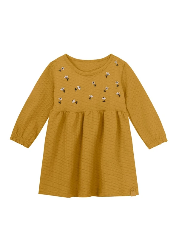 Brandili Baby - Vestido Bebê Menina Floral Amarelo