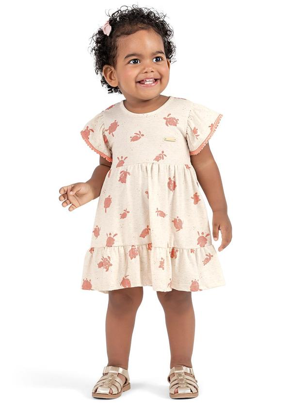 Colorittá - Vestido Bebê Menina Floral Colorittá Bege