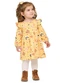 Elian - Vestido Bebê Menina Manga Longa Bichinhos Amarelo - variação: Amarelo