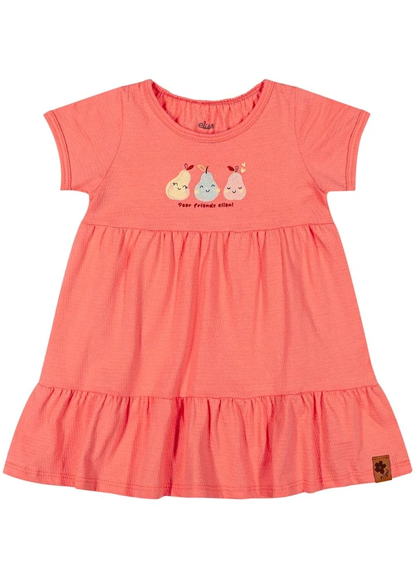 Elian - Vestido Bebê Menina Peras Rosa 3