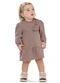 Colorittá - Vestido Bebê Menina Poá com Laço Marrom - variação: Marrom