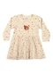 Elian - Vestido Bebê Menina Poás com Ursinha Rosa - variação: Bege