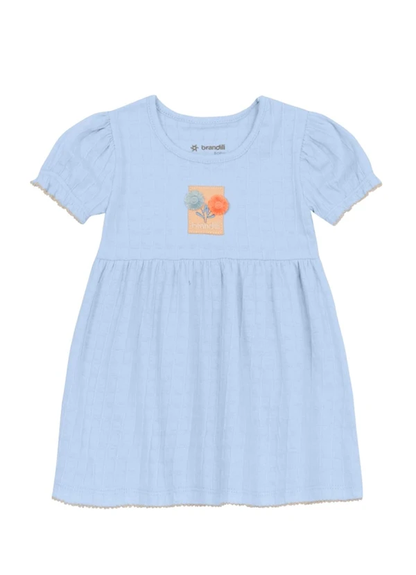 Brandili - Vestido Bebê Menina Quadriculado Azul 2