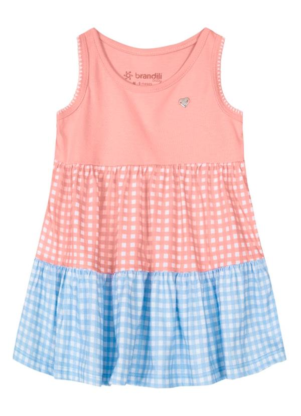 Brandili Baby - Vestido Bebê Menina Regata Três Marias Baby Rosa