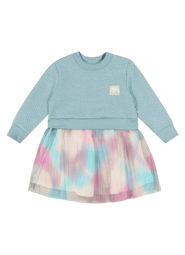 Colorittá - Vestido Bebê Menina Sublimação com Tule Azul