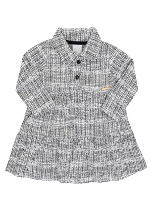 Pulla Bulla - Vestido Bebe Menina Tweed Preto - PULLA BULLA