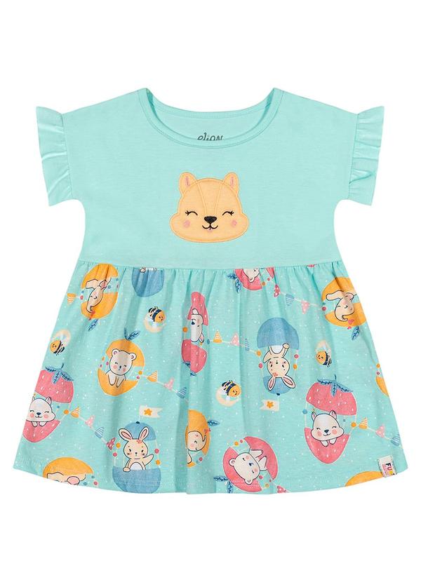 Elian - Vestido Bebê Menina Ursinho Elian Azul 2