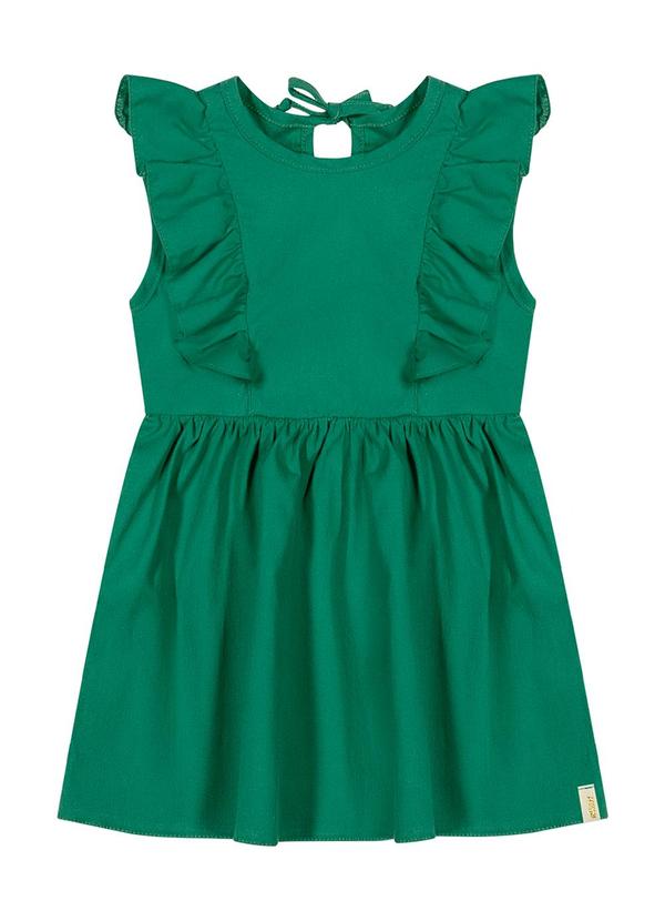 Elian - Vestido Bebê Meninas Babados Elian Verde