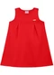 Duduka - Vestido Bebê Estampa com Fita na Cintura  Bege - variação: Vermelho