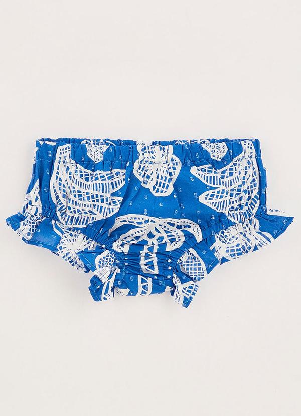 Fábula - Vestido Bebe Renda Tropical Azul 5