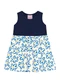Duduka - Vestido Bebê Estampa com Fita na Cintura  Bege - variação: Azul