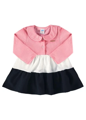 Marlan - Vestido Bebê Tricot Felpado Marias Baby Rosa - MARLAN