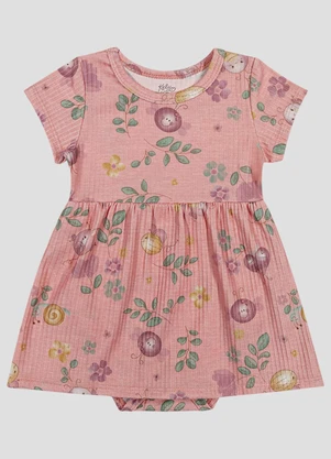 Kely Kety - Vestido Body Canelado Estampa Digital Rosa - KELY KETY