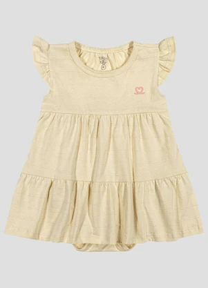 Kely Kety - Vestido Body em Malha Trabalhada Striped Bege - KELY KETY
