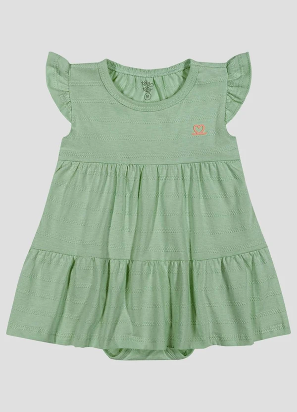 Kely Kety - Vestido Body em Malha Trabalhada Striped Verde