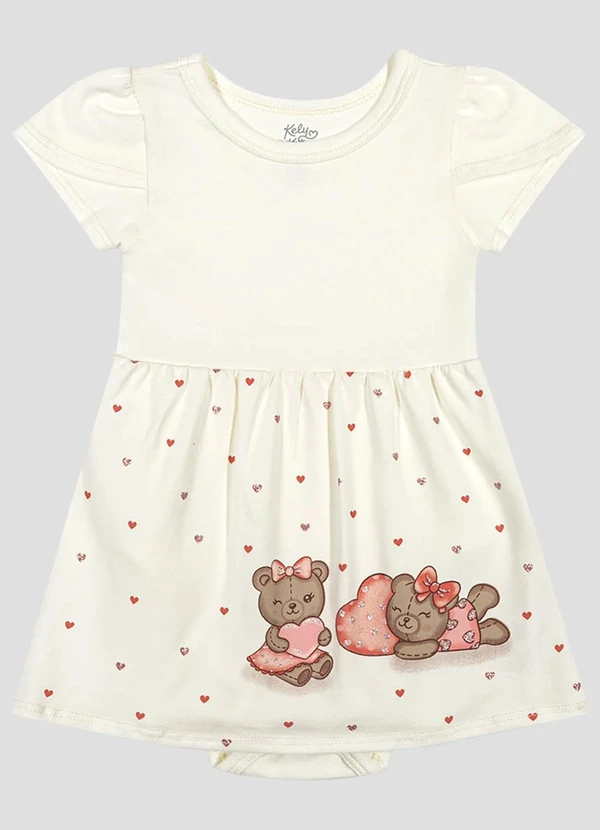 Kely Kety - Vestido Body Infantil Cotton Bege