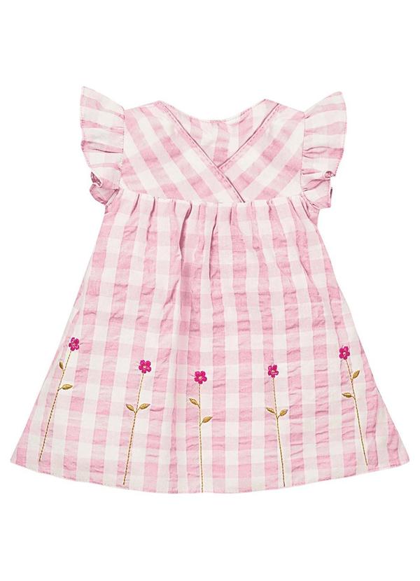 Carinhoso - Vestido Body Vichy com Bordado Rosa Claro 3