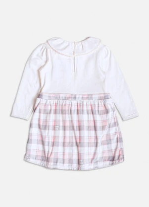 Momi - Vestido Body Xadrez com Golinha Branco - MOMI