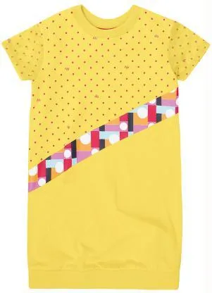 Lilica Ripilica - Vestido Bolinhas Manga Curta Infantil Amarelo - LILICA RIPILICA