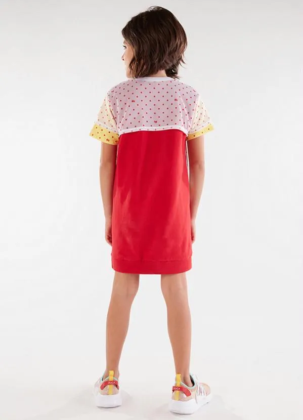 Lilica Ripilica - Vestido Bolinhas Manga Curta Infantil Vermelho 2