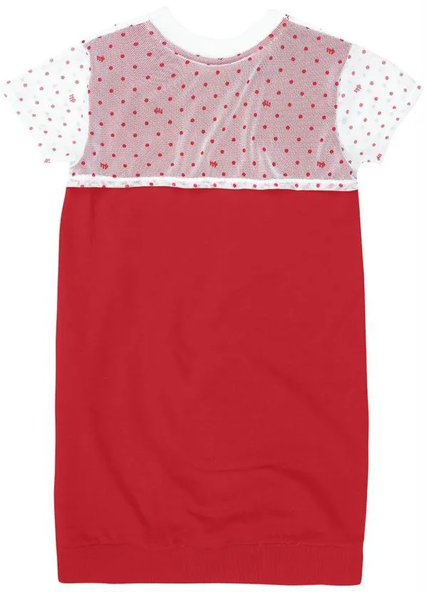 Lilica Ripilica - Vestido Bolinhas Manga Curta Infantil Vermelho 4