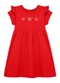 Duduka - Vestido Bebê Estampa Rotativa Folhas  Bege - variação: Vermelho