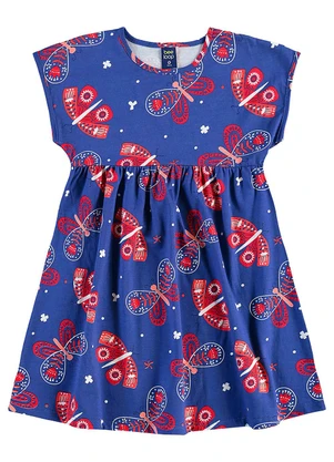 Bee Loop - Vestido Borboletas Infantil Azul - BEE LOOP