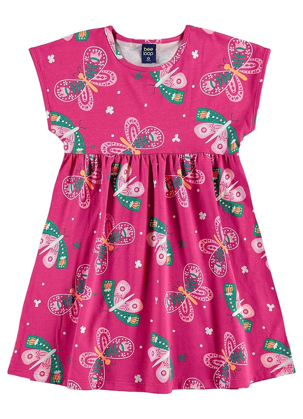 Bee Loop - Vestido Borboletas Infantil Rosa 2