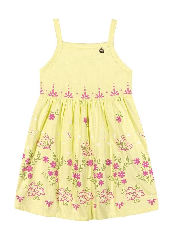 Alenice - Vestido Borboletas Jardim Menina Amarelo 2