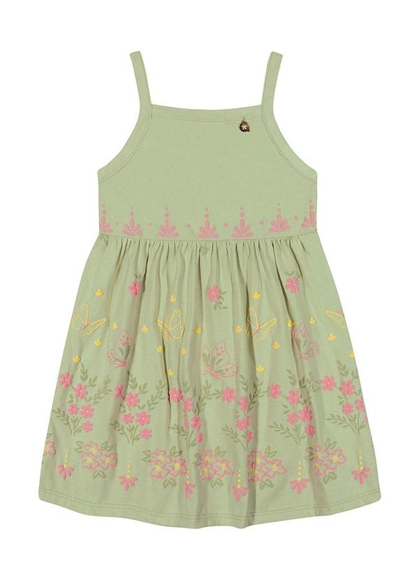 Alenice - Vestido Borboletas Jardim Menina Verde 1