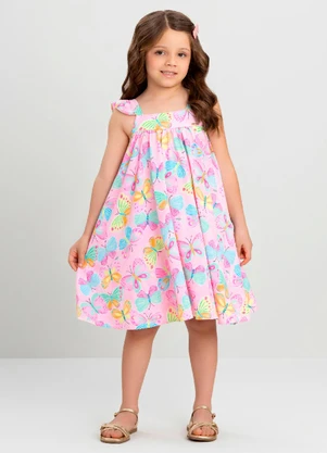 Vestido Borboletinha Infantil Quimby Rosa - QUIMBY