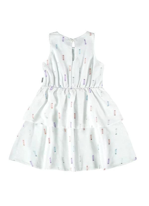 Malwee Kids - Vestido Branco Acinturado em Plumetis 4
