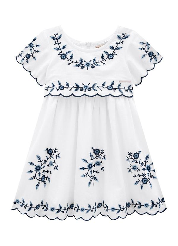 Carinhoso - Vestido Branco Curto com Bordado