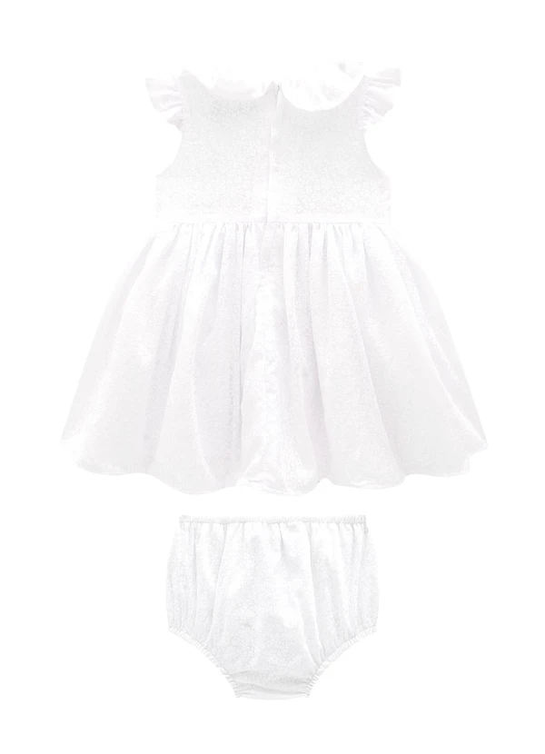 Carinhoso - Vestido Branco Curto em Devorê 3