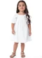 Carinhoso - Vestido Branco Godê em Devorê Menina - variação: Branco