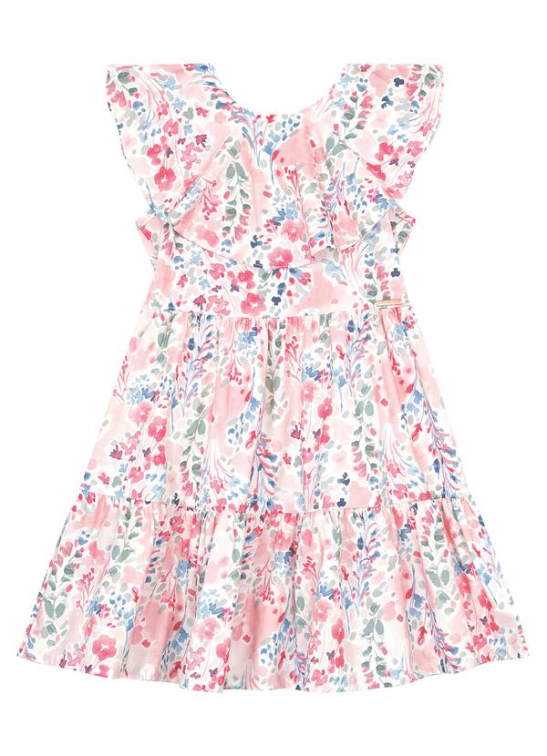 Carinhoso - Vestido Branco Marias Floral Menina